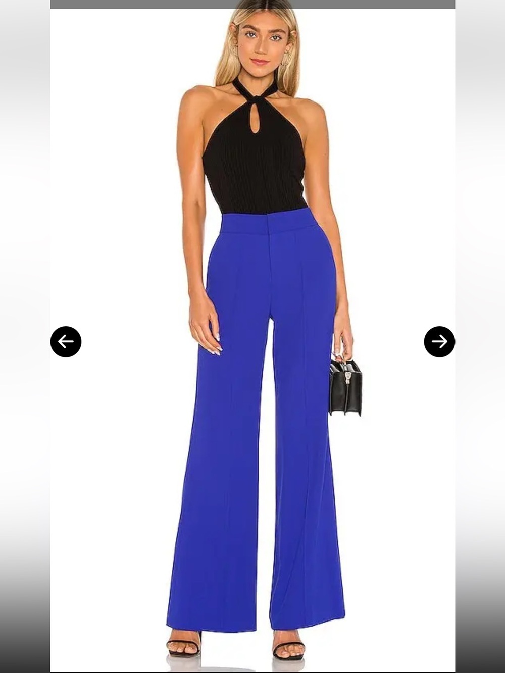 Alice + Olivia Dylan High Waist Wide Leg Pant Size 6 Chic Preppy Academia 90s